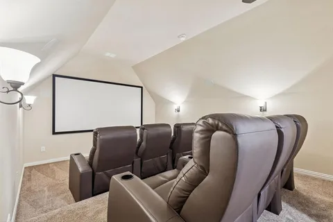 a projector room with furniture