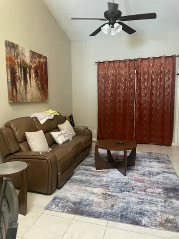 a living room with furniture