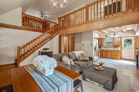 a living room with furniture