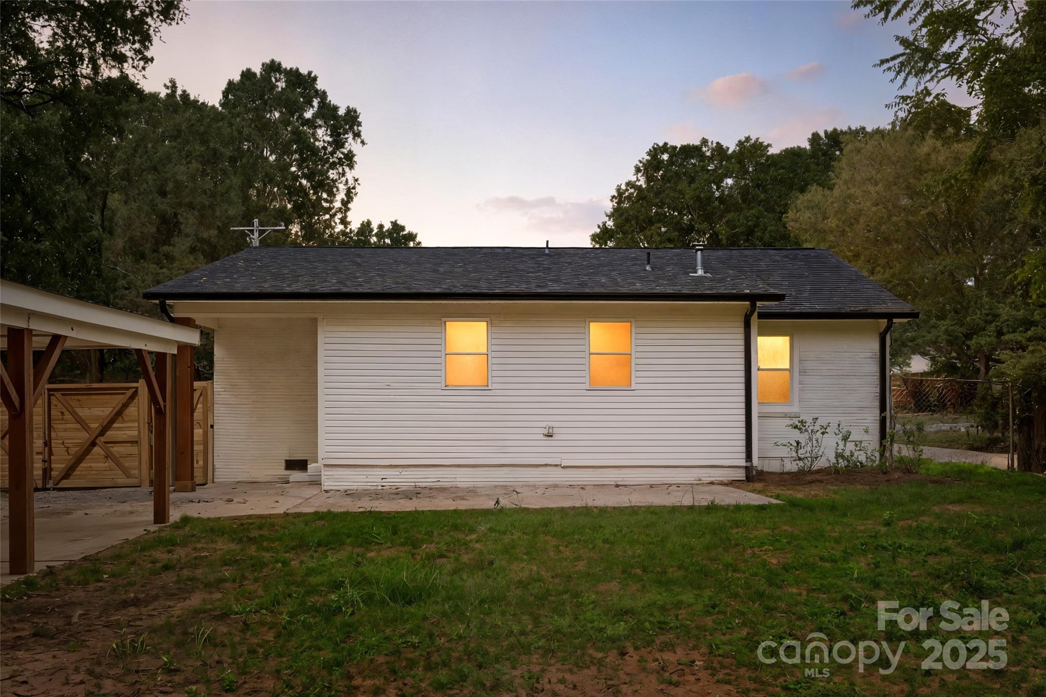 2900 Enfield Road Charlotte, NC 28205 - Photo 33 of 35 a view of a backyard with potted plants and a large tree