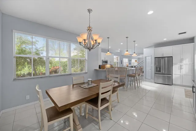 a view of a dining room and livingroom view