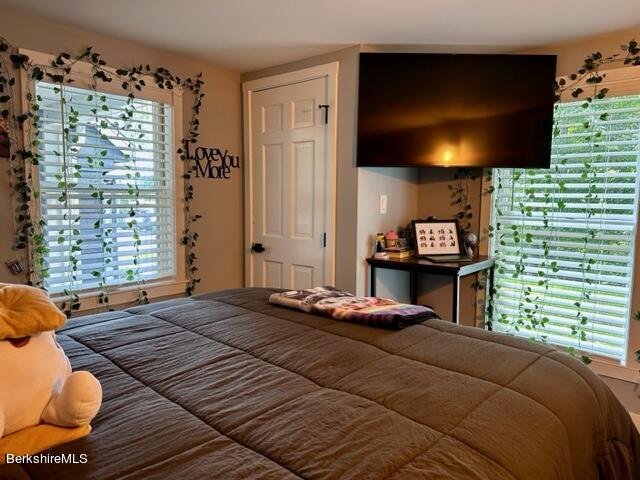 2631 Hancock Road Hancock, MA 01267 - Photo 23 of 55 a bedroom with a bed and a flat screen tv