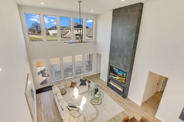 a view of dining room and wooden floor