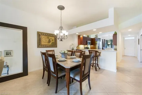 a view of a dining room and livingroom view