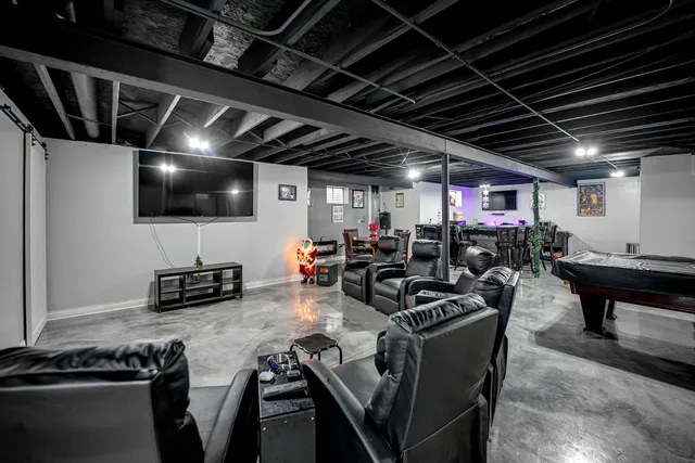 a group of people sitting in a room