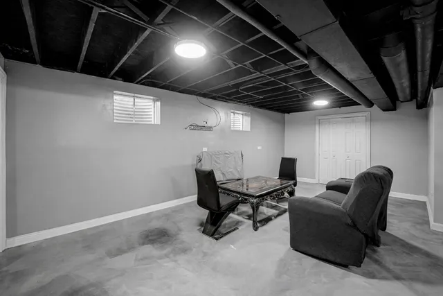 a work room with furniture