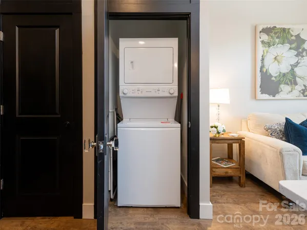 a utility room with a washer and dryer
