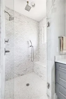 a bathroom with a shower