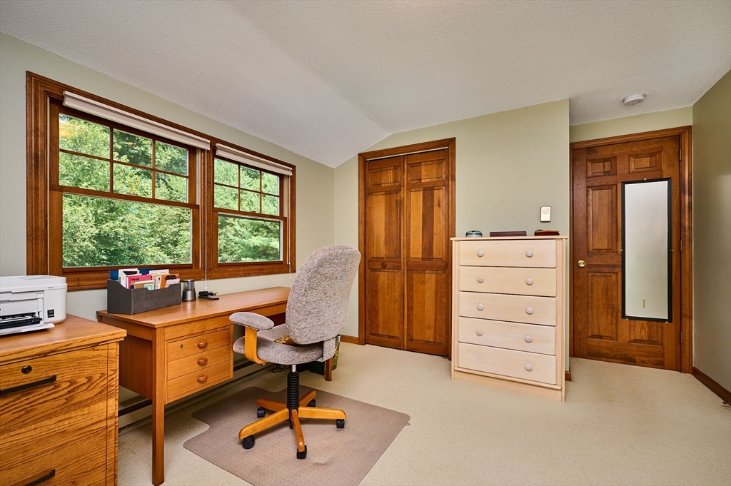 72 Reservation Road Sunderland, MA 01375 - Photo 19 of 38 a view of a workspace with furniture and a window