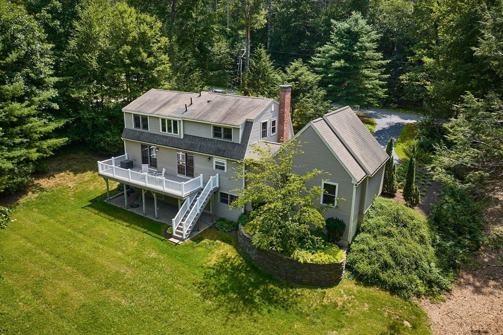 72 Reservation Road Sunderland, MA 01375 - Photo 29 of 38 an aerial view of a house with swimming pool garden and patio