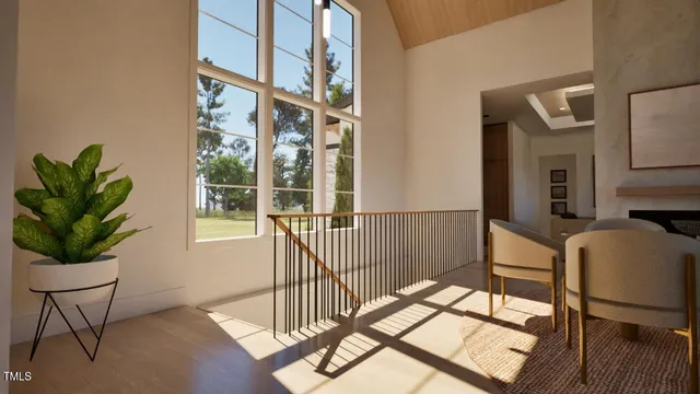 a living room with furniture