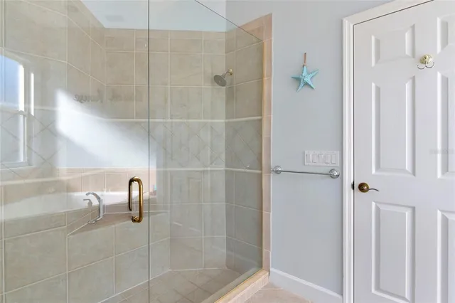 a bathroom with a shower