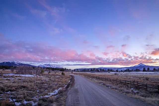 a view of a city with sunset