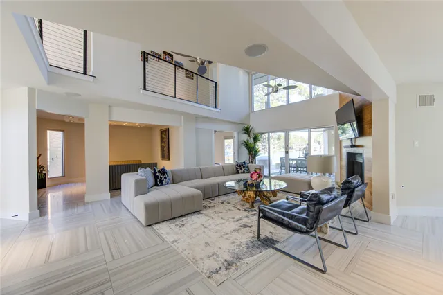 a living room with furniture