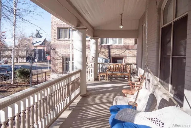 a view of a city from a balcony