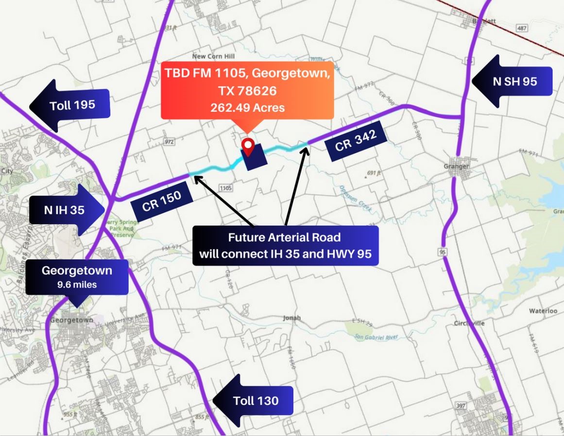 0 Fm 1105 Georgetown, TX 78626 - Photo 11 of 24 a sign that is on the side of a street