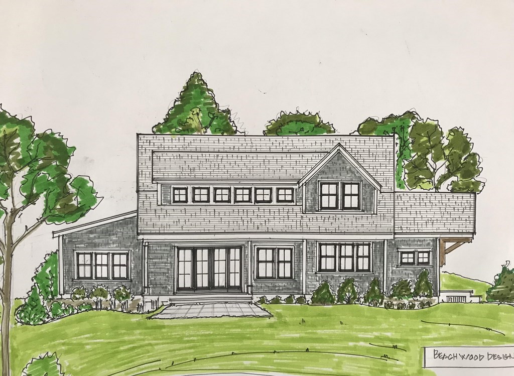 front view of a house with a garden