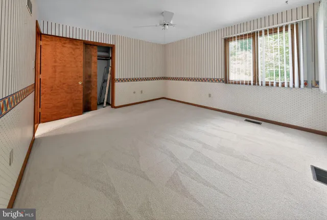 an empty room with a window