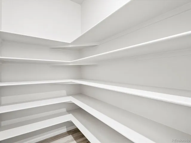 a view of small space with racks on the wall