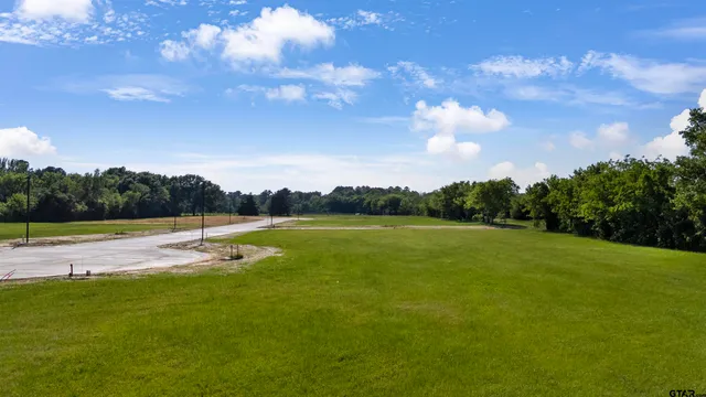 a view of a lake and trees in the background