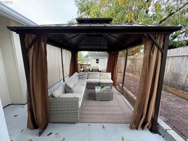 a view of outdoor space with furniture