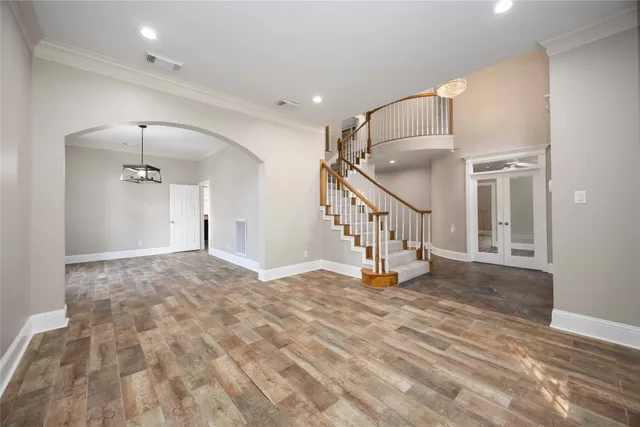 a view of an entryway with a hall