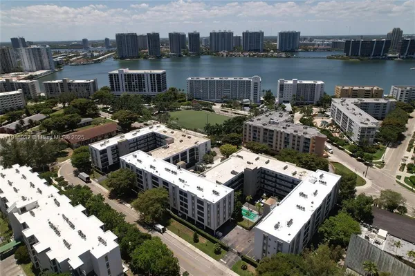 a view of a city and lake