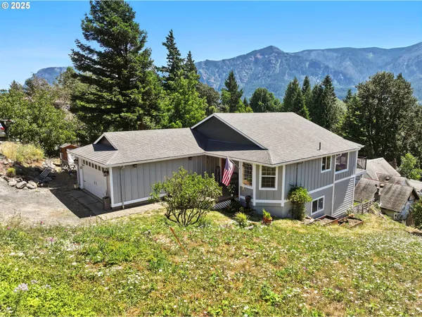 an aerial view of a house