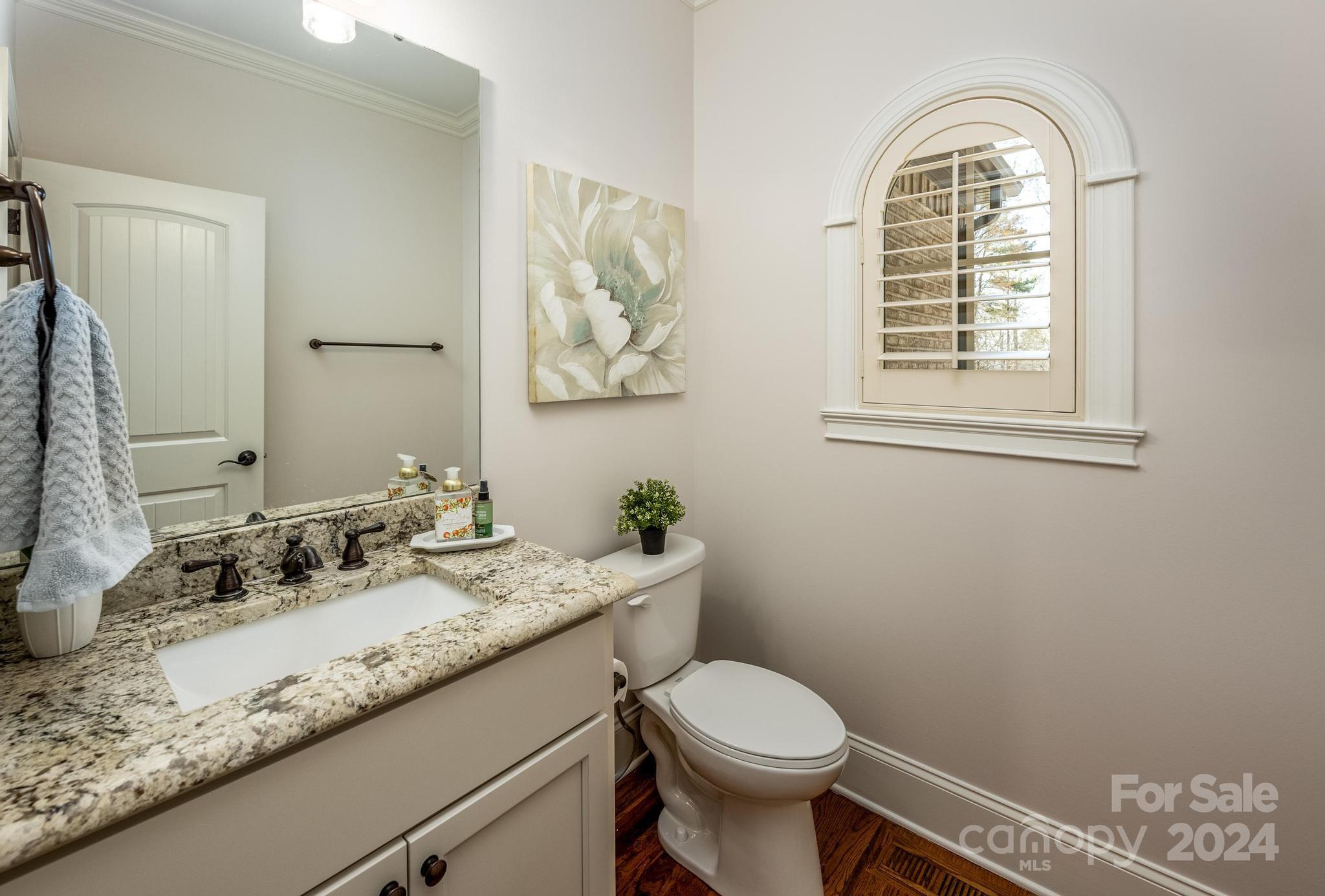 320 Barber Loop Mooresville, NC 28117 - Photo 23 of 44 a bathroom with a granite countertop toilet sink and mirror