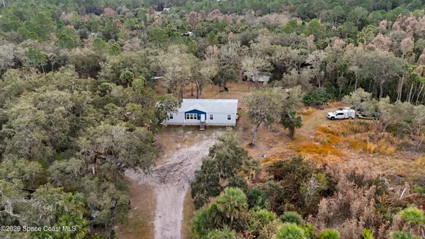 a view of a city with lush green forest
