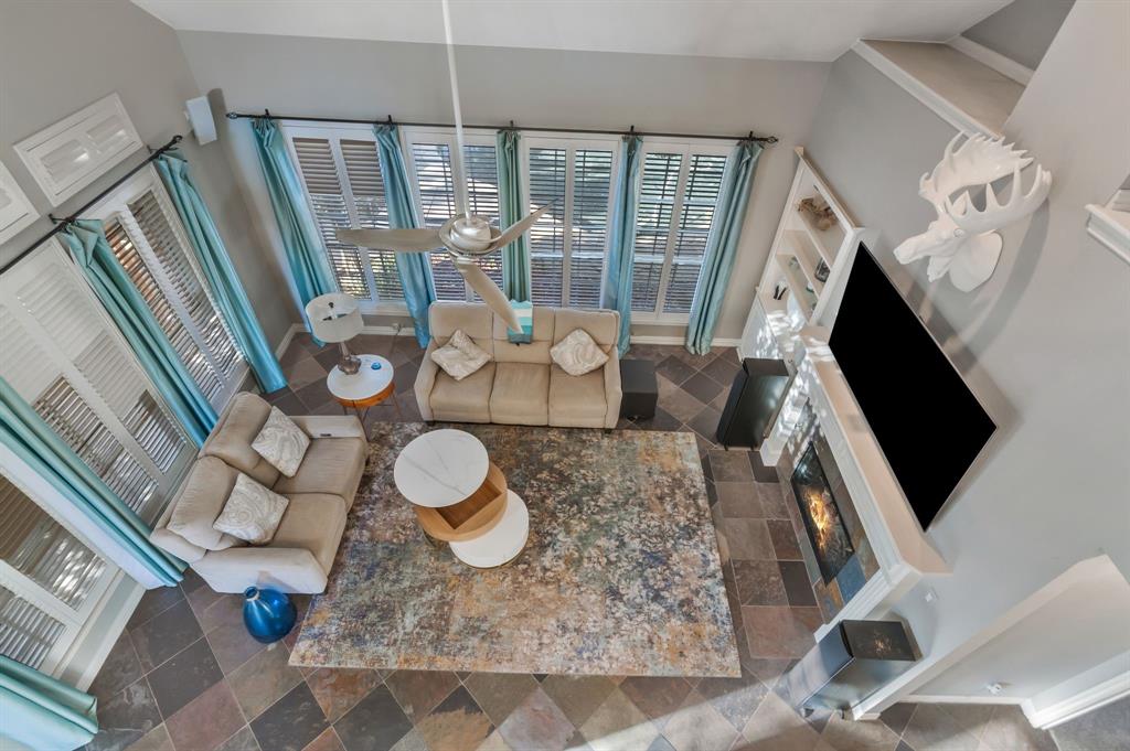 508 Cypress Court Keller, TX 76248 - Photo 28 of 40 a living room with furniture and a fireplace