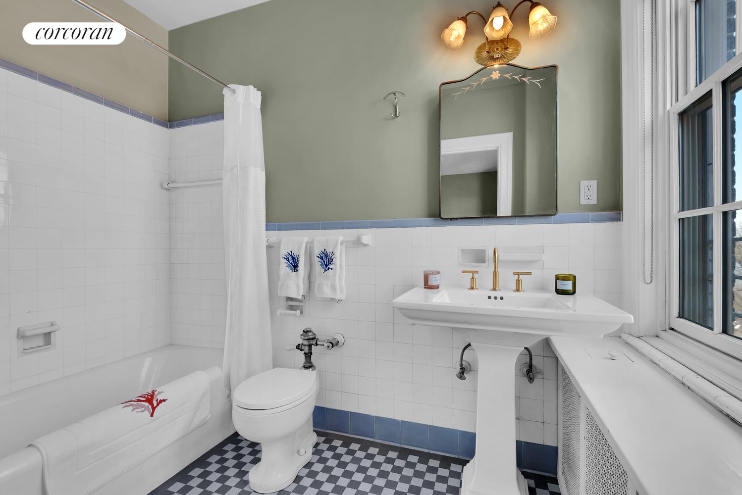 173-175 Riverside Drive, Unit 6D Manhattan, NY 10024 - Photo 16 of 18 a bathroom with a sink toilet and shower