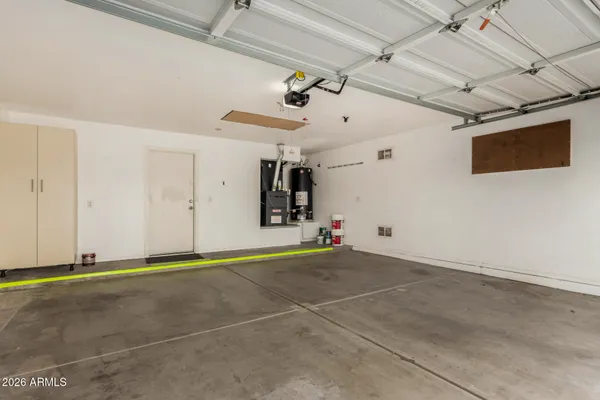 a view of a garage