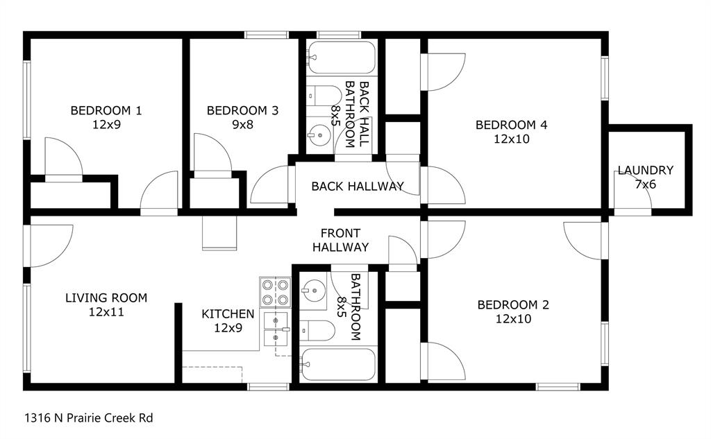 1316 North Prairie Creek Road Dallas, TX 75217 - Photo 20 of 20 Floor plan