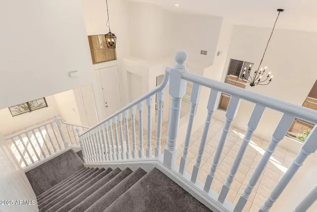 a view of a stairs and an entryway