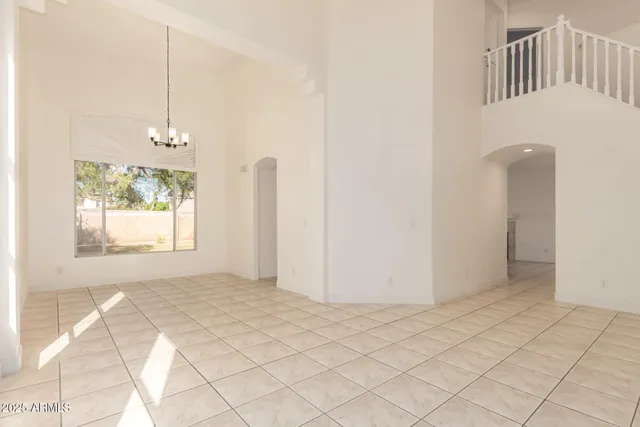 a view of a room with a window