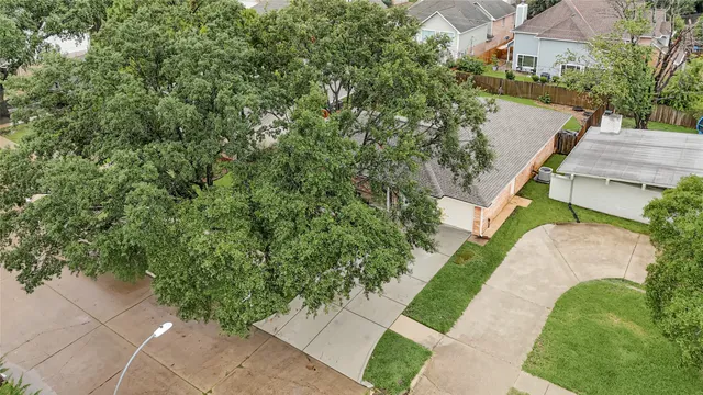 an aerial view of a house