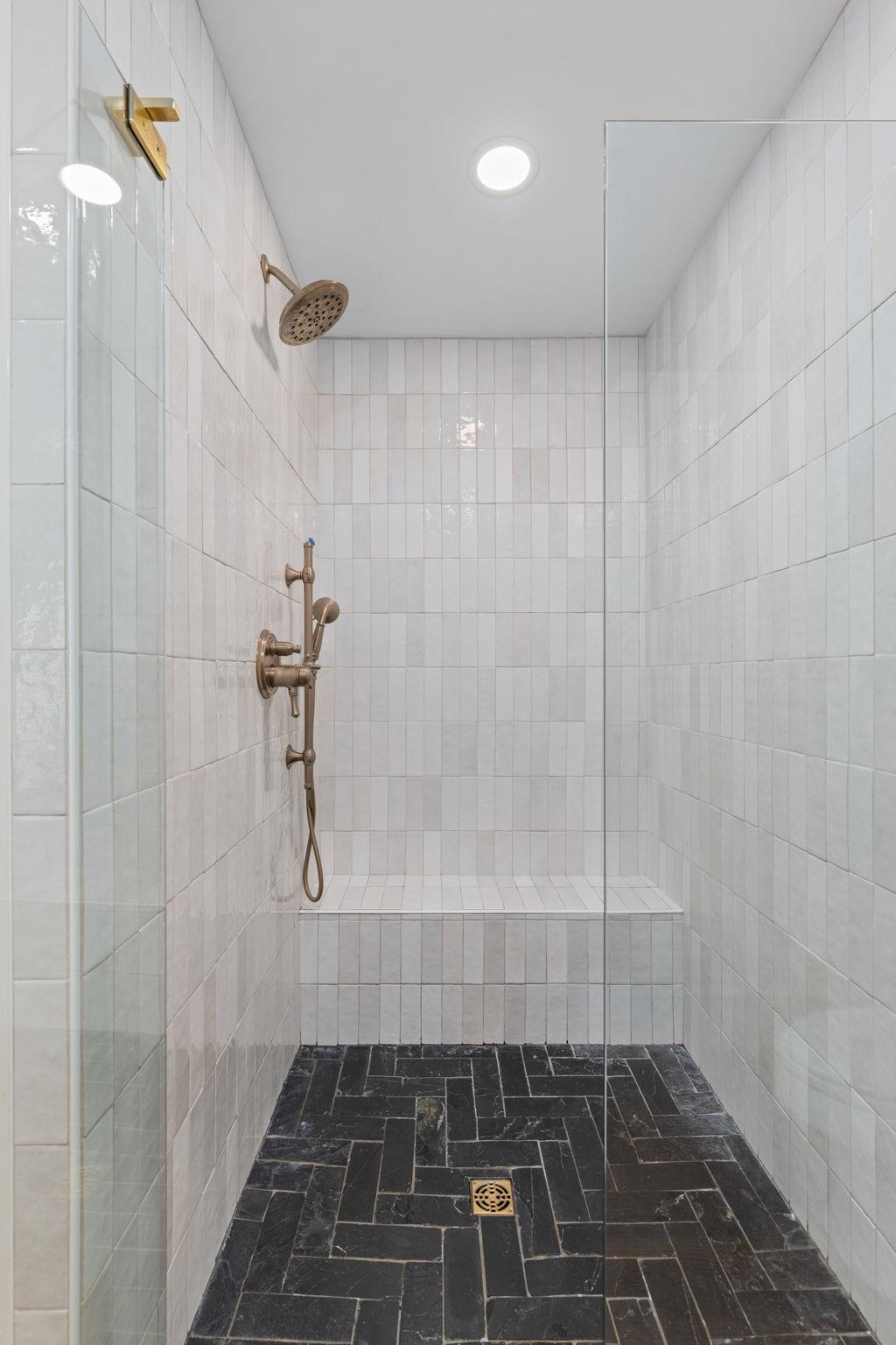 1201 West Clover Lane Corinth, MS 38834 - Photo 6 of 35 Full bath with walk in shower, tile walls, and recessed lighting