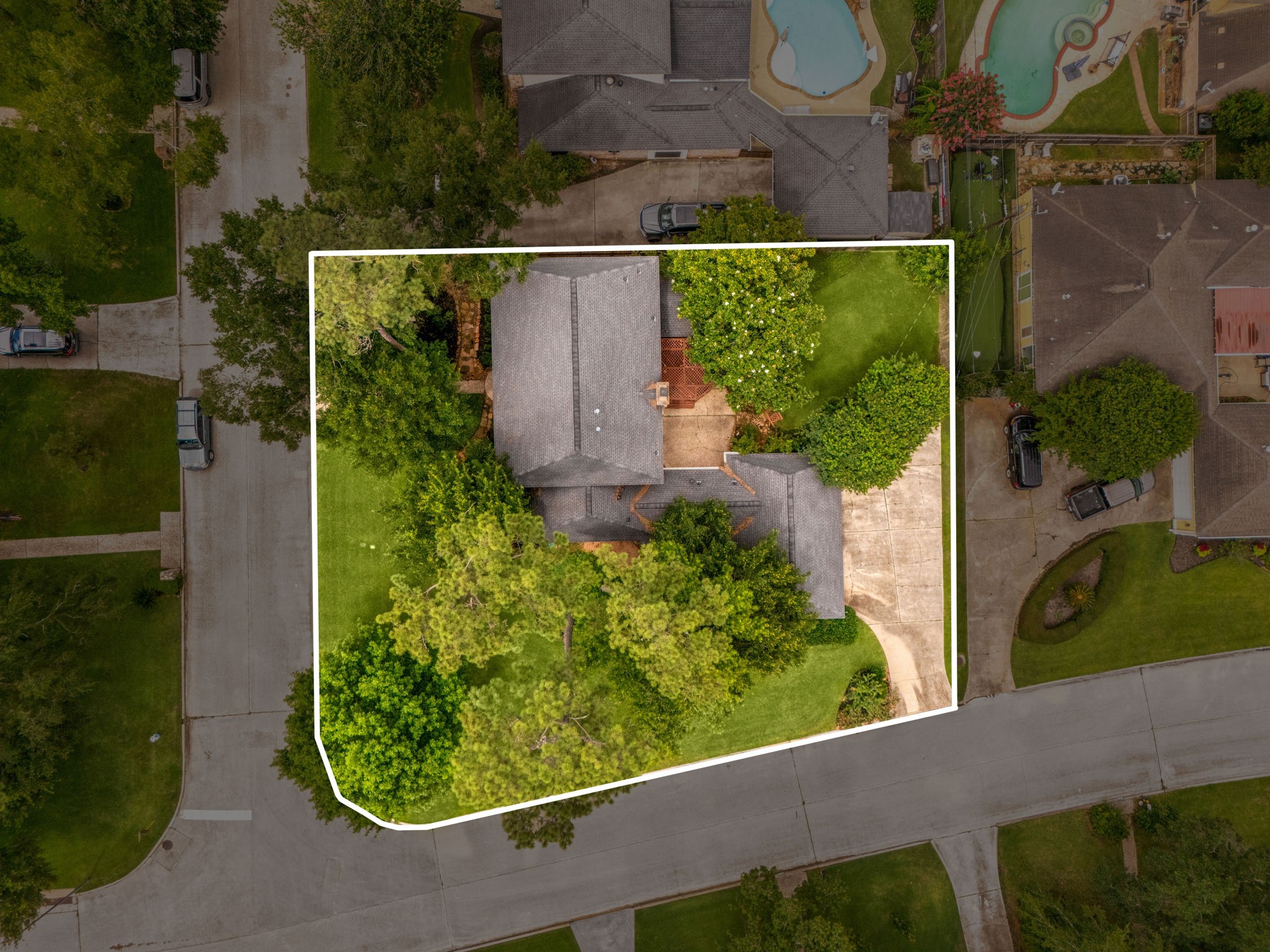 6623 Ampton Drive Spring, TX 77379 - Photo 38 of 45 Aerial view of the newer roof.