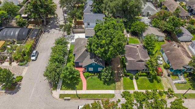 an aerial view of a house