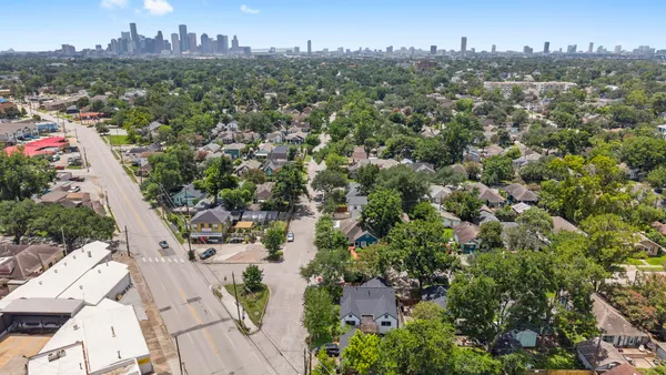 an aerial view of a city