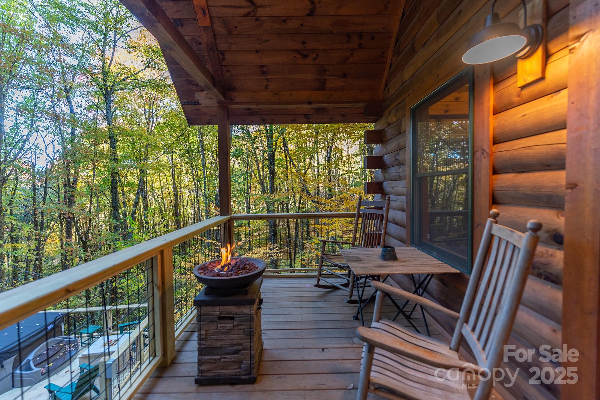 100 Candlemaker Trail Maggie Valley, NC 28751 - Photo 22 of 34 a view of a chairs and table in the balcony