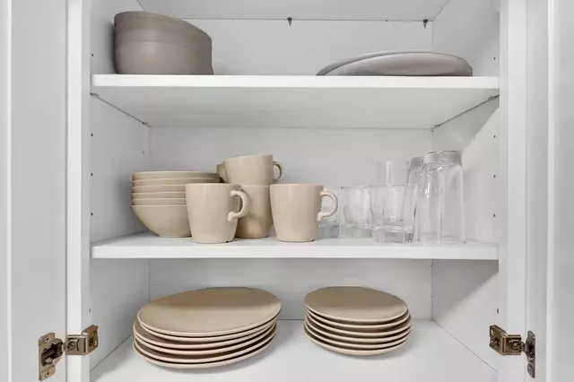 a close view of dining table