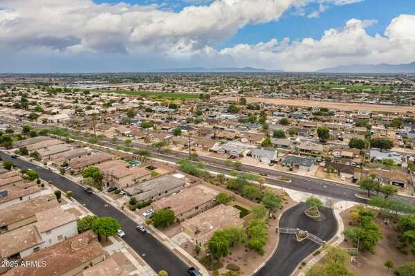 an aerial view of a city