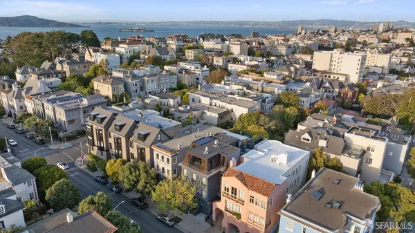 an aerial view of a city