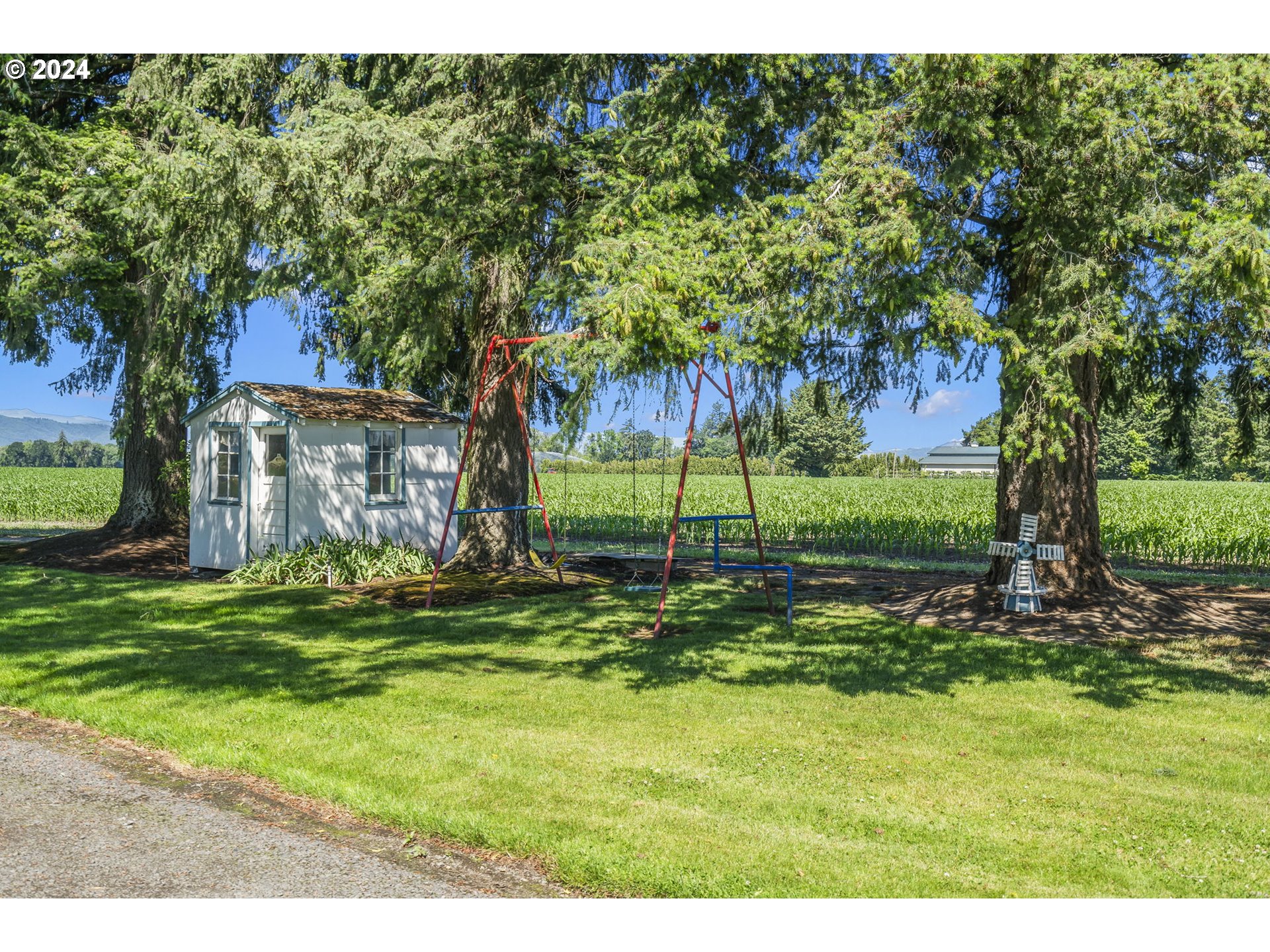 7075 Northwest Roy Road Cornelius, OR 97113 - Photo 37 of 48 a view of a backyard with large trees