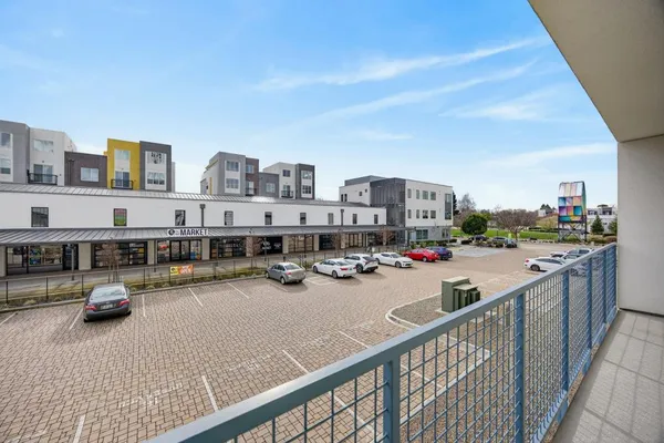 a view of a city from a balcony