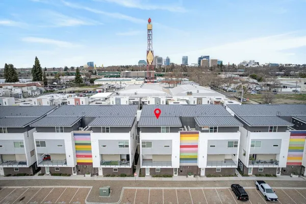 an aerial view of a city