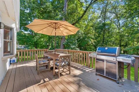 a view of a garden with a slide