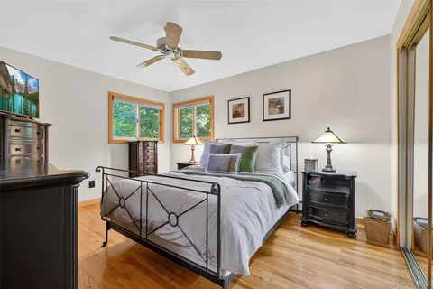 a bedroom with bed and window